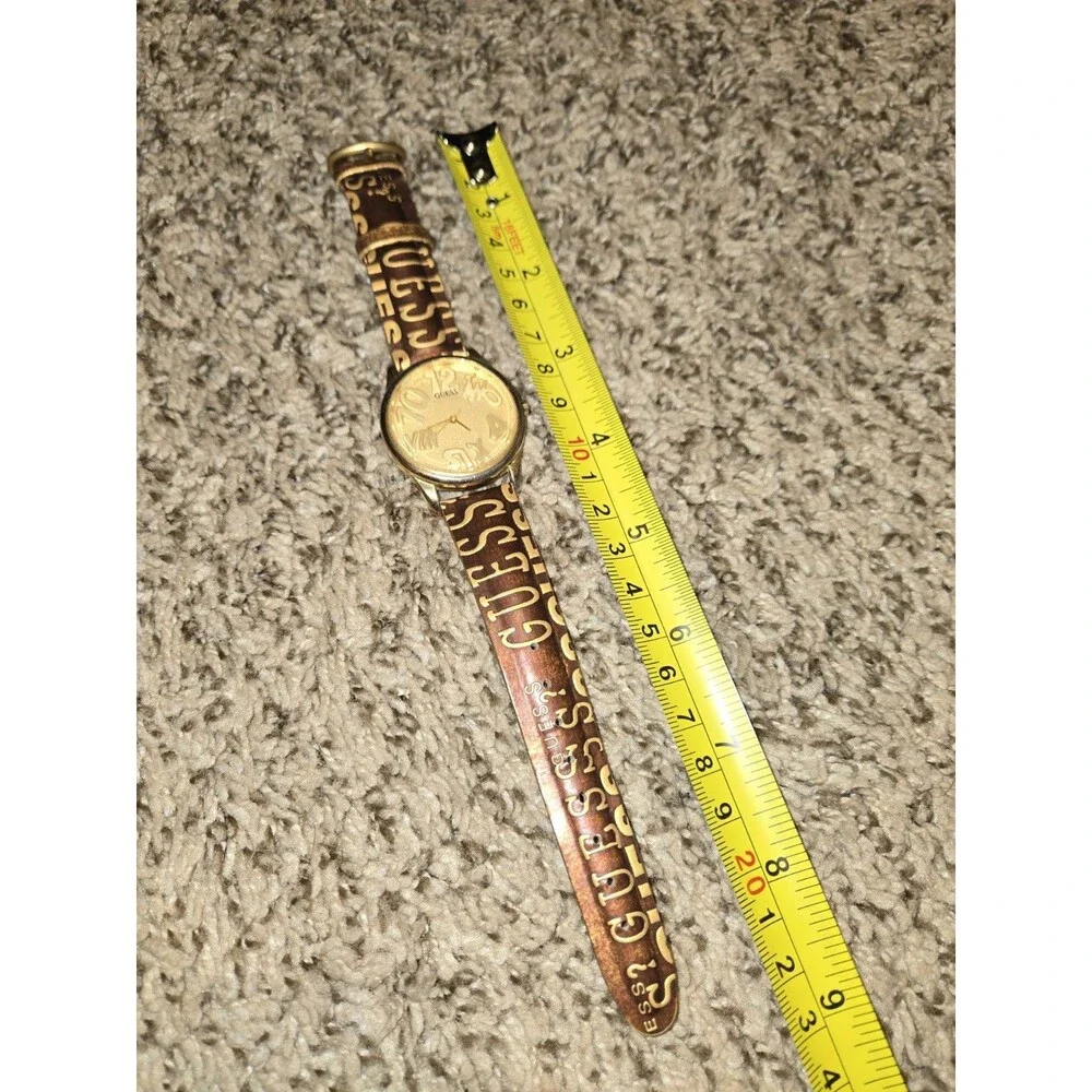 Guess Watch Vintange 1993 Tan Gold 3D Numbers Made In Japan Needs Battery